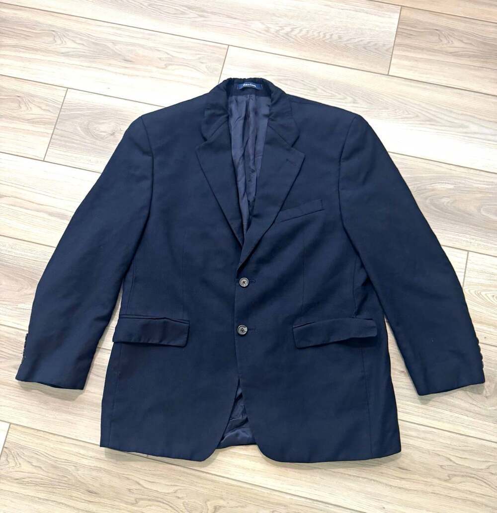 Vintage Lauren Ralph Lauren Navy 100% Wool Blazer Mens 40S Made in Canada Union